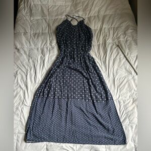 LG Navy Blue Floral Maxi Dress